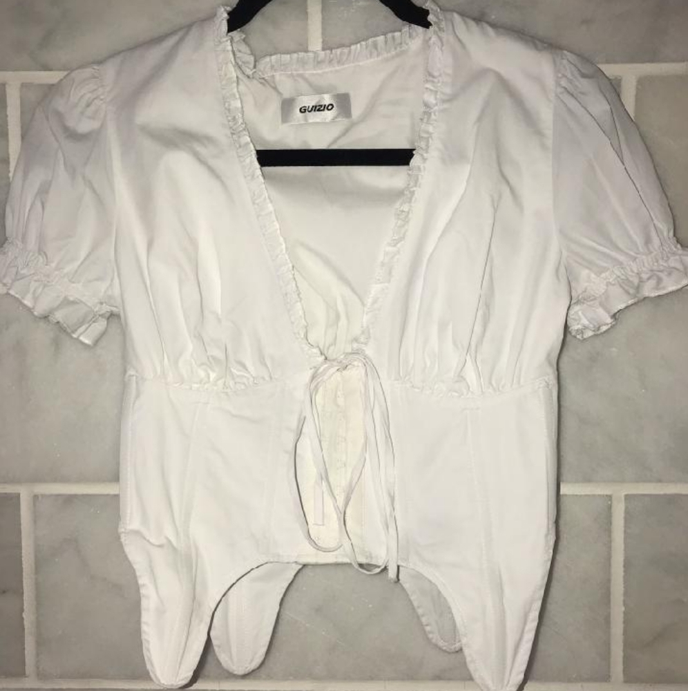 Danielle Guizio Corset Top in Wind